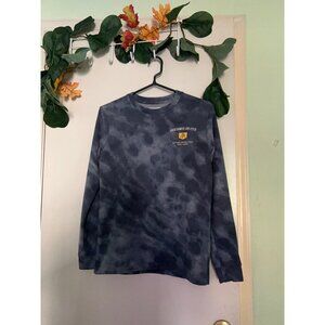 Abercrombie Kids Long Sleeve Shirt 15-16 Tye Dye Blue Logo Graphic Pullover Moun